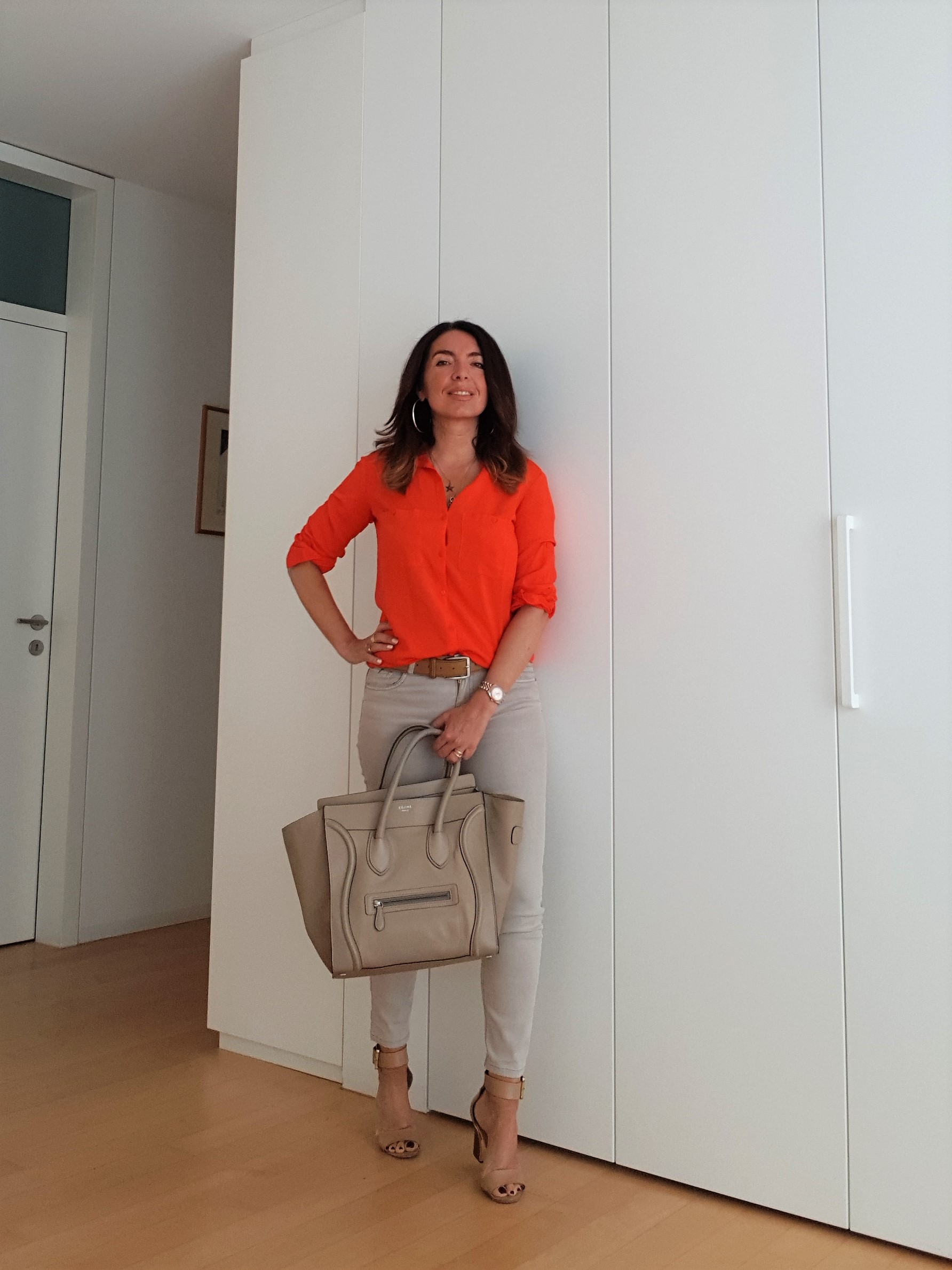 Living coral blouse