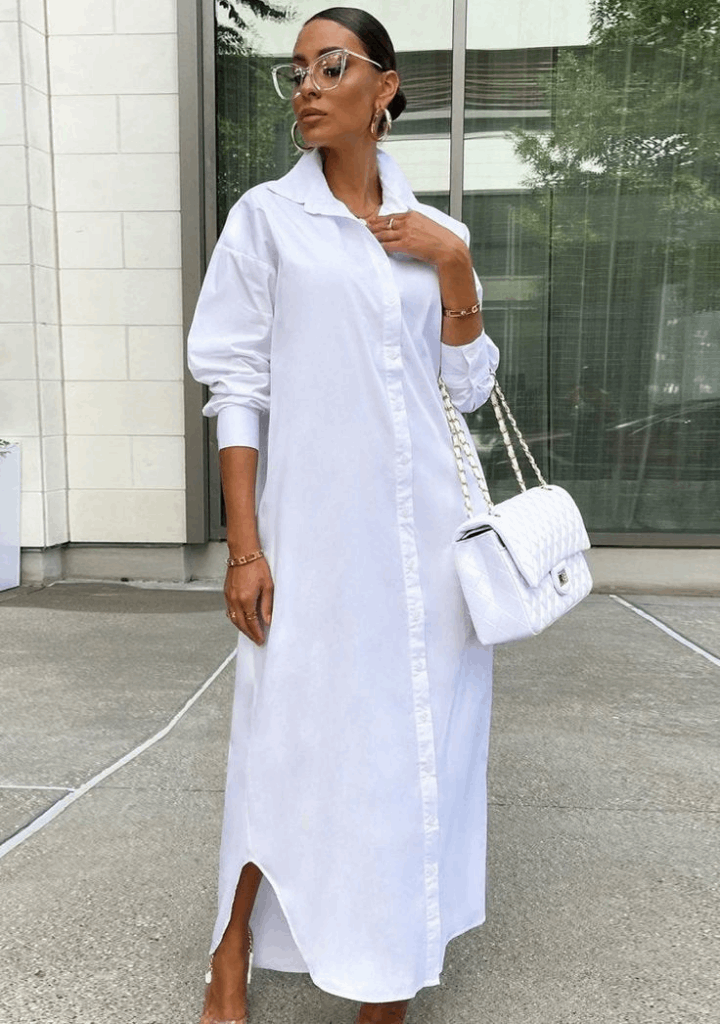 white shirt dress women